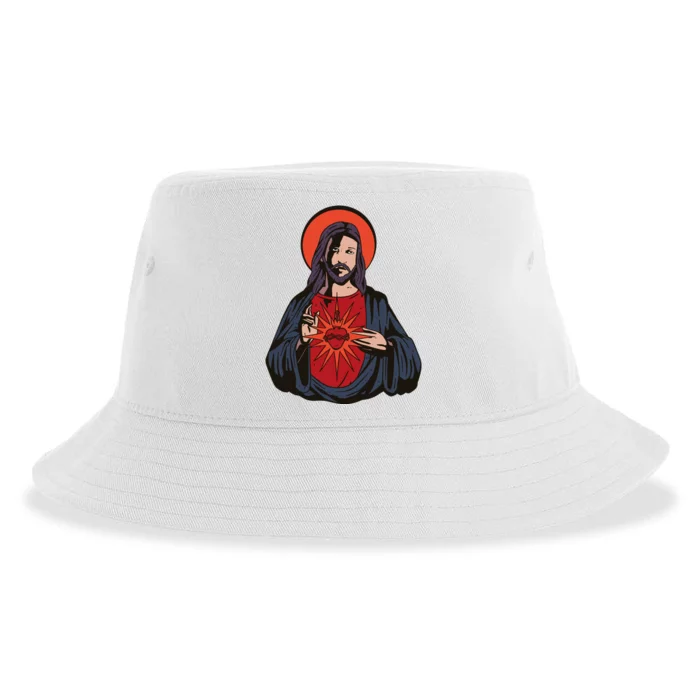 Jesus Heart Illustration Sustainable Bucket Hat