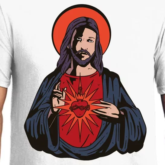 Jesus Heart Illustration Pajama Set