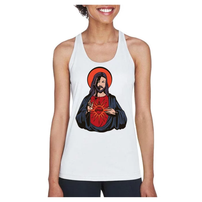 Jesus Heart Illustration Women's Racerback Tank