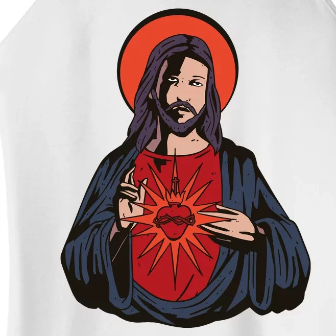 Jesus Heart Illustration Women’s Perfect Tri Rocker Tank