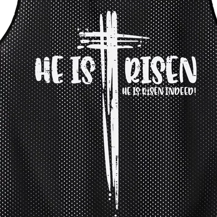 Jesus He Is Risen Indeed Religious Easter Mesh Reversible Basketball Jersey Tank