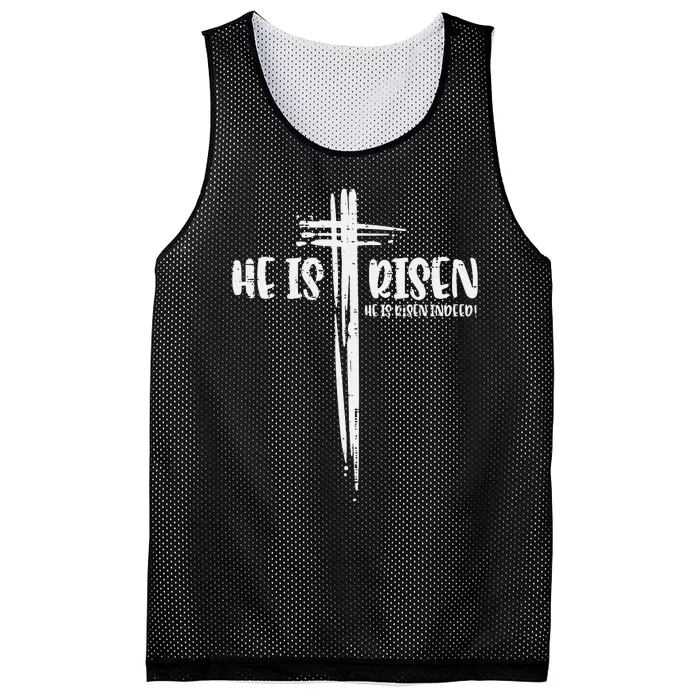 Jesus He Is Risen Indeed Religious Easter Mesh Reversible Basketball Jersey Tank