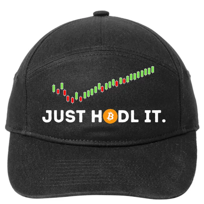 Just HODL It Funny Crypto Trader BTC Bitcoin Investor 7-Panel Snapback Hat