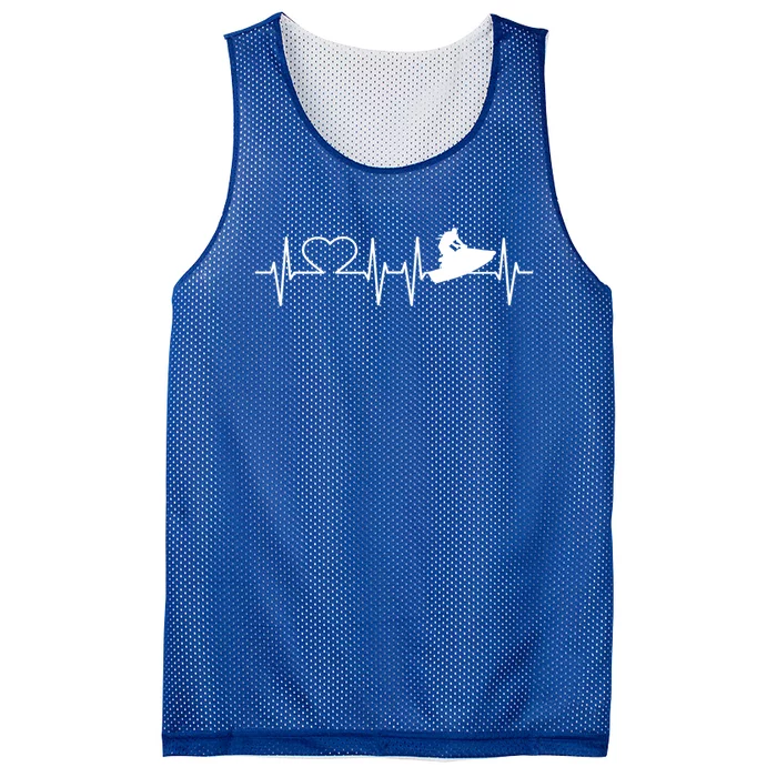 Jetski Heartbeat I Love Ecg Water Sports Jet Skiing Gift Mesh Reversible Basketball Jersey Tank