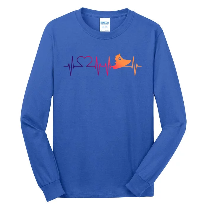 Jetski Heartbeat I Love Ecg Water Sports Jet Skiing Gift Tall Long Sleeve T-Shirt