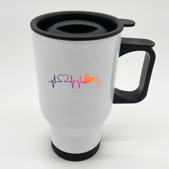 Jetski Heartbeat I Love Ecg Water Sports Jet Skiing Gift Front & Back Stainless Steel Travel Mug