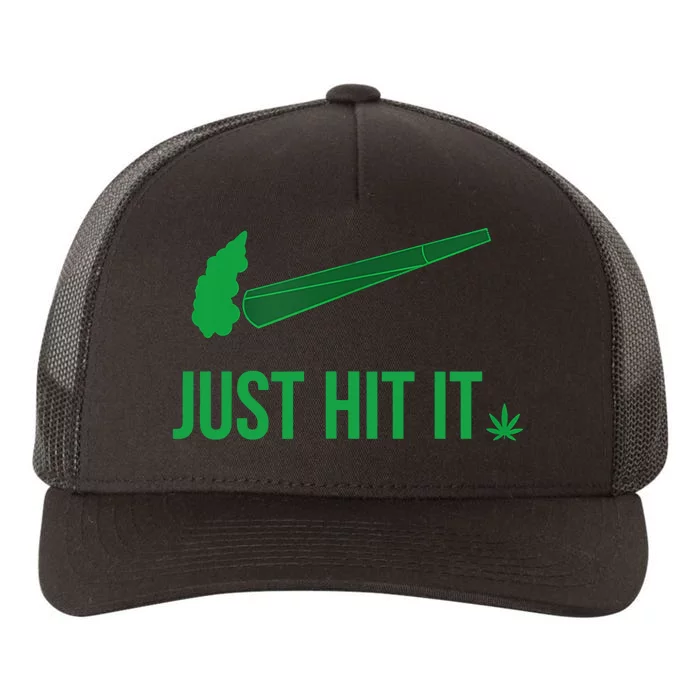 Just Hit It Weed Funny Yupoong Adult 5-Panel Trucker Hat