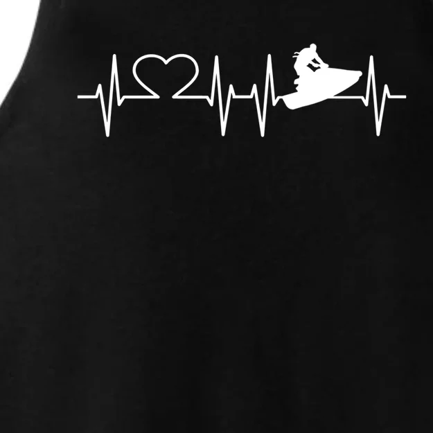 Jetski Heartbeat I Love Ecg Water Sports Jet Skiing Gift Ladies Tri-Blend Wicking Tank