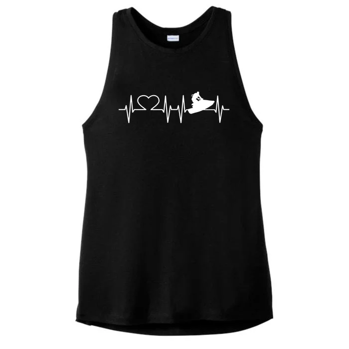 Jetski Heartbeat I Love Ecg Water Sports Jet Skiing Gift Ladies Tri-Blend Wicking Tank