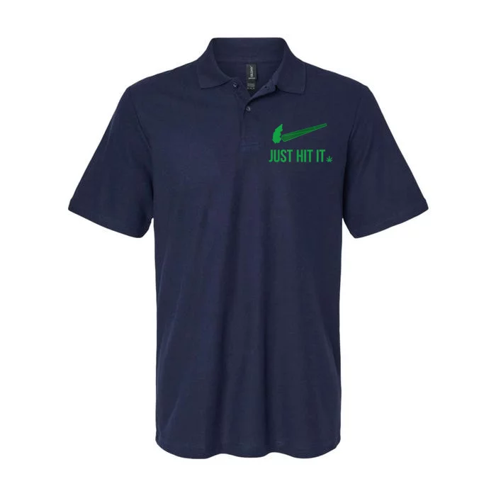 Just Hit It Cannabis Smoker Softstyle Adult Sport Polo