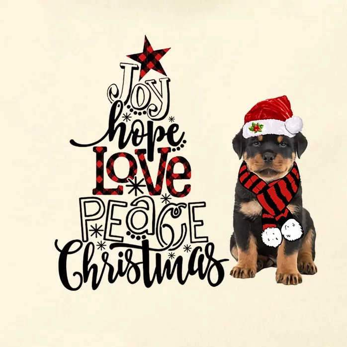 Joy Hope Love Peace Christmas Rottweiler 2020 Gift Zip Tote Bag