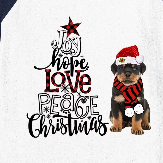 Joy Hope Love Peace Christmas Rottweiler 2020 Gift Baseball Sleeve Shirt