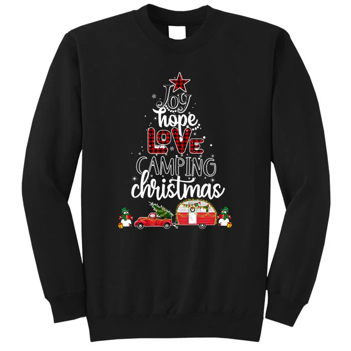 Joy Hope Love Camping Christmas Funny Camping Christmas Tree Gift Tall Sweatshirt