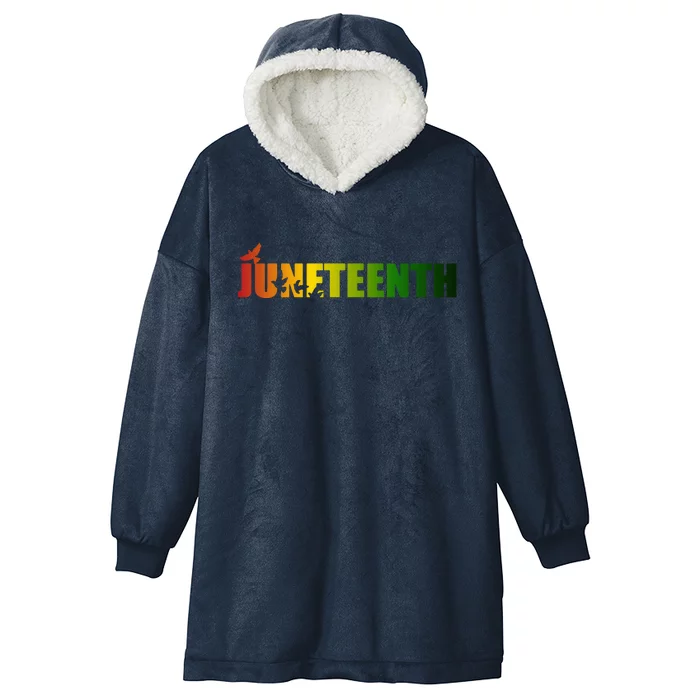 Juneteenth Holiday Logo Hooded Wearable Blanket