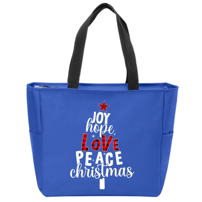 Joy Hope Love Peace Christmas Christian Faith Follower Funny Gift Zip Tote Bag