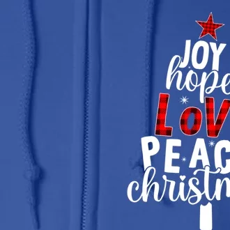 Joy Hope Love Peace Christmas Christian Faith Follower Funny Gift Full Zip Hoodie