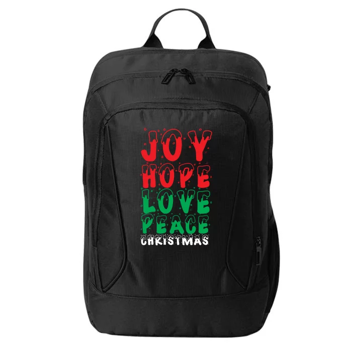 Joy Hope Love Peace Christmas Pajamas Xmas Gift Cool Gift City Backpack