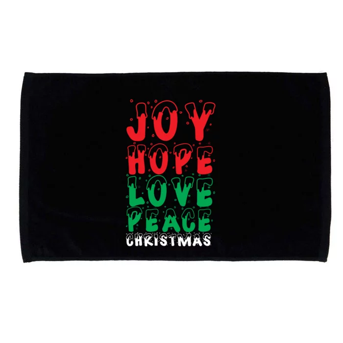 Joy Hope Love Peace Christmas Pajamas Xmas Gift Cool Gift Microfiber Hand Towel