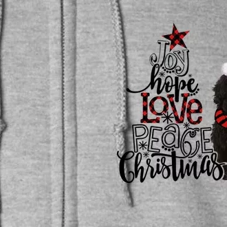 Joy Hope Love Peace Christmas Black Shih Tzus 2020 Gift Full Zip Hoodie