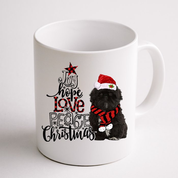 Joy Hope Love Peace Christmas Black Shih Tzus 2020 Gift Front & Back Coffee Mug