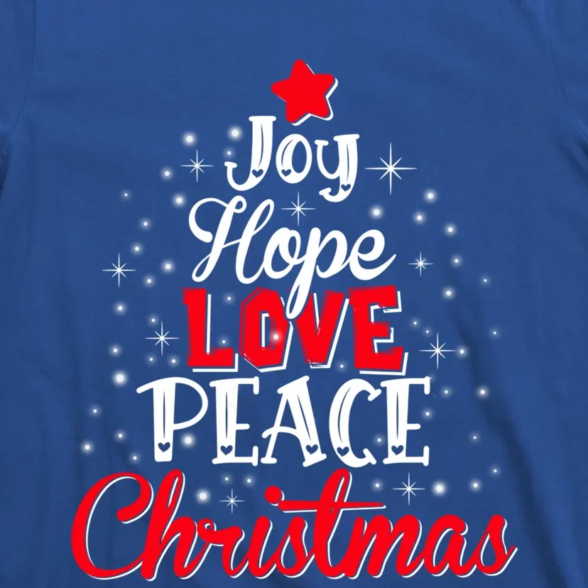 Joy Hope Love Peace Christmas Tree Lights Matching Pajama Gift T-Shirt