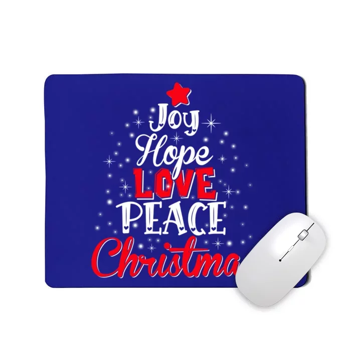 Joy Hope Love Peace Christmas Tree Lights Matching Pajama Gift Mousepad