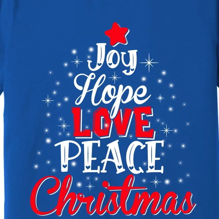 Joy Hope Love Peace Christmas Tree Lights Matching Pajama Gift Premium T-Shirt