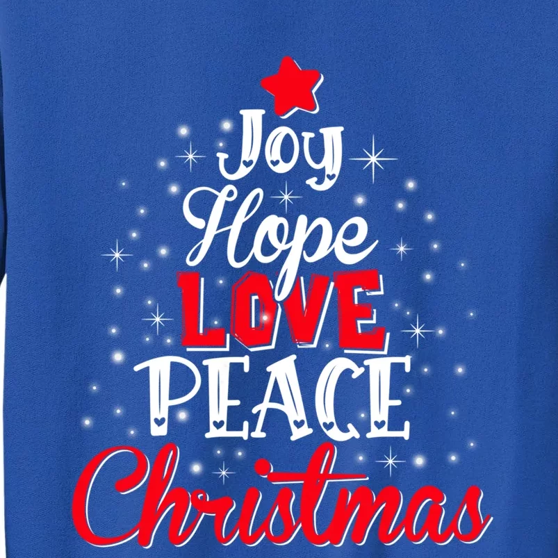 Joy Hope Love Peace Christmas Tree Lights Matching Pajama Gift Tall Sweatshirt