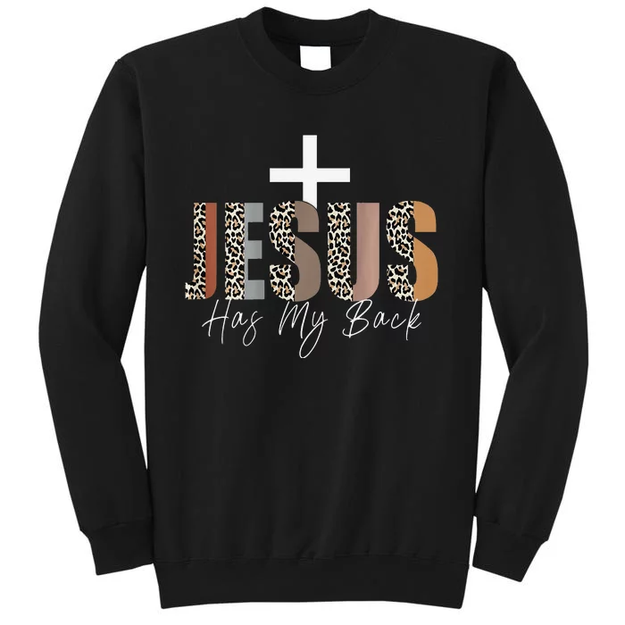 Jesus Has My Back Christian Gifts Jesus Loves You Leopard Sweatshirt