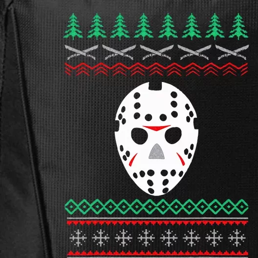 Jason Hockey Mask Ugly Christmas Holiday Festive City Backpack