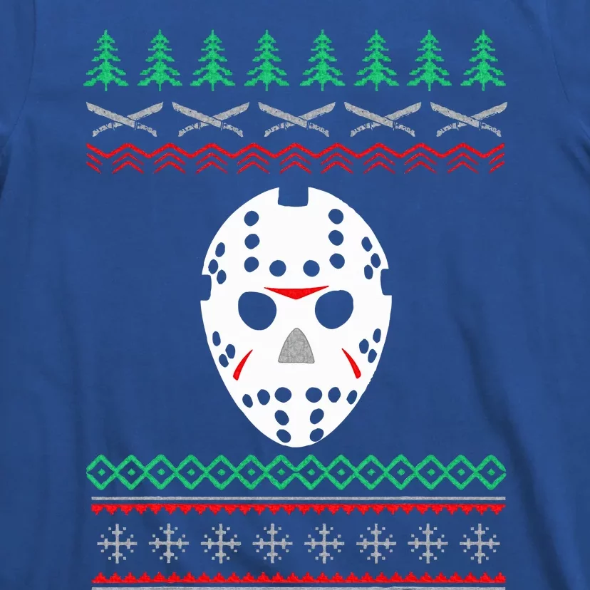 Jason Hockey Mask Ugly Christmas Holiday Festive T-Shirt