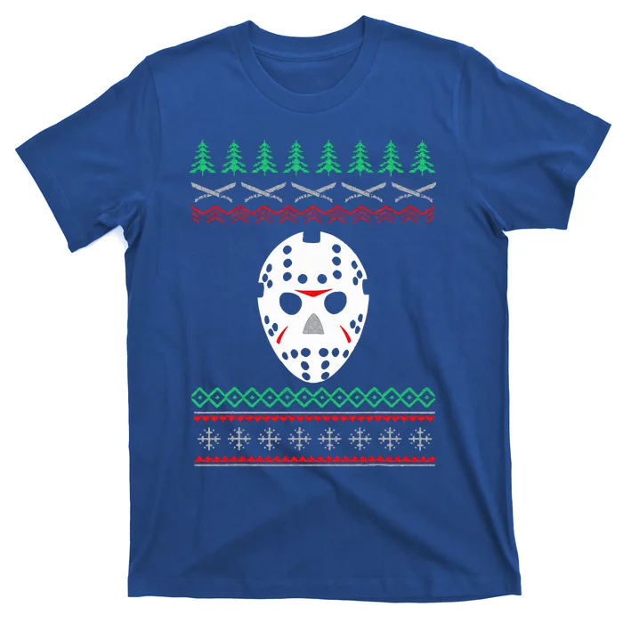 Jason Hockey Mask Ugly Christmas Holiday Festive T-Shirt