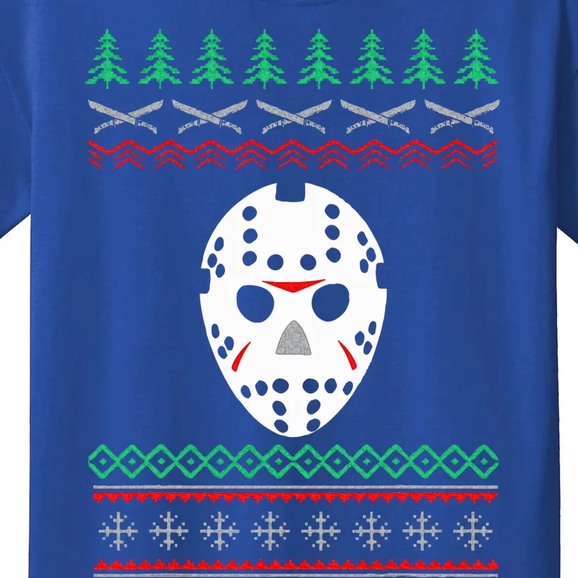 Jason Hockey Mask Ugly Christmas Holiday Festive Kids T-Shirt