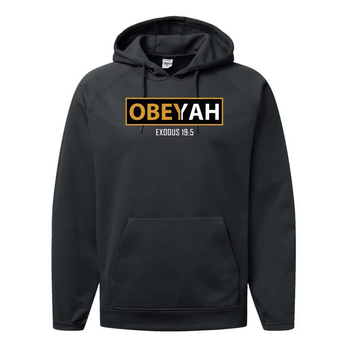 Jewish Hebrew Obeyah Obey Yah Clothing Performance Fleece Hoodie