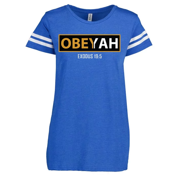 Jewish Hebrew Obeyah Obey Yah Clothing Enza Ladies Jersey Football T-Shirt