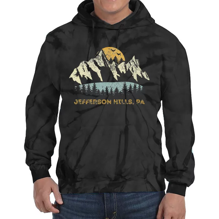 Jefferson Hills Pa Mountain Sunset Design Tie Dye Hoodie