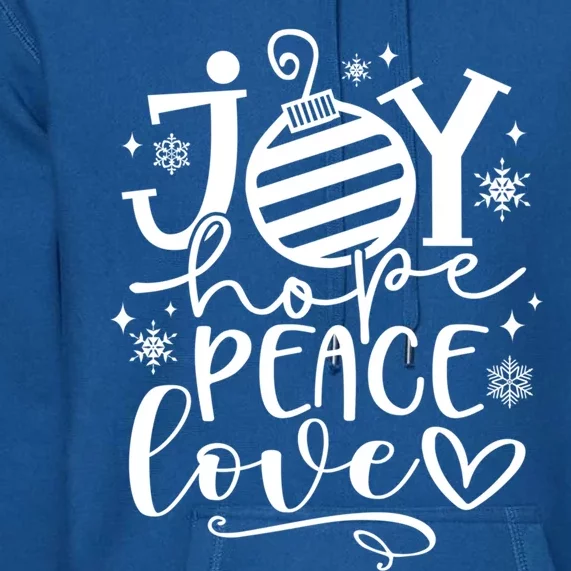 Joy Hope Peace With Love Snowflakes Christmas Xmas Vibe Cute Gift Premium Hoodie