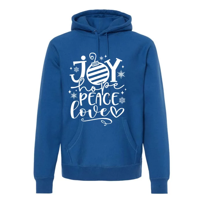 Joy Hope Peace With Love Snowflakes Christmas Xmas Vibe Cute Gift Premium Hoodie