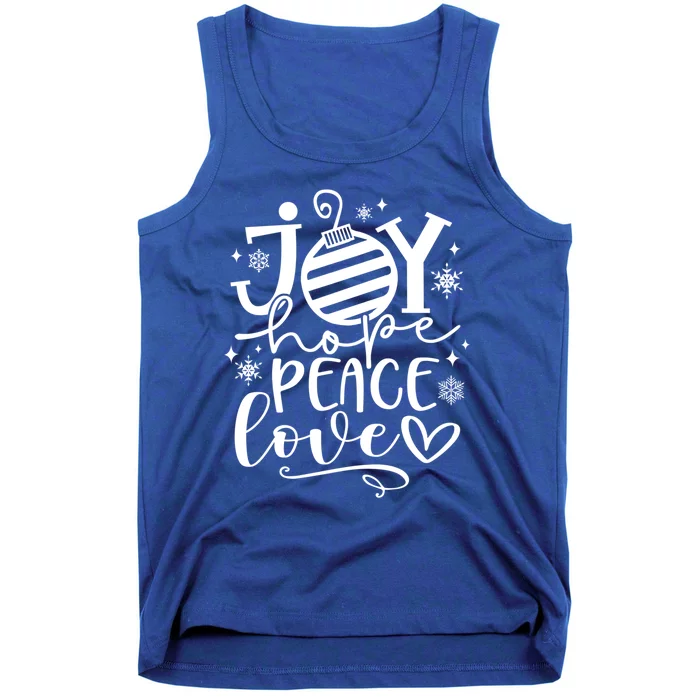 Joy Hope Peace With Love Snowflakes Christmas Xmas Vibe Cute Gift Tank Top