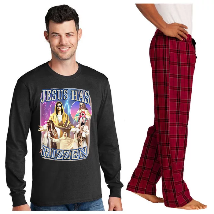 Jesus Has Rizzen (3) Long Sleeve Pajama Set