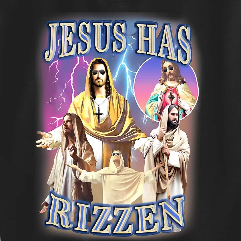 Jesus Has Rizzen Kids Sweatshirt