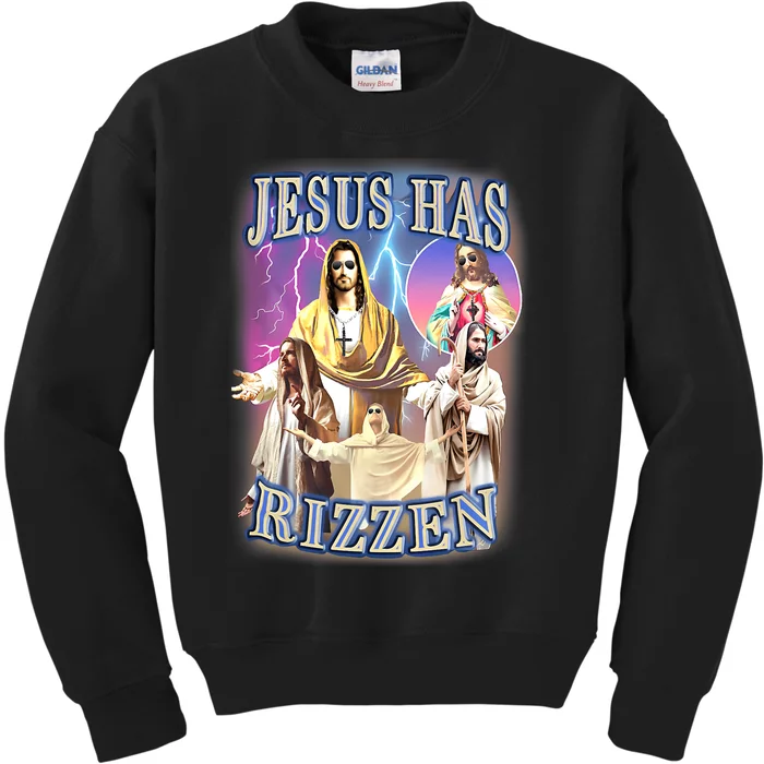 Jesus Has Rizzen Kids Sweatshirt