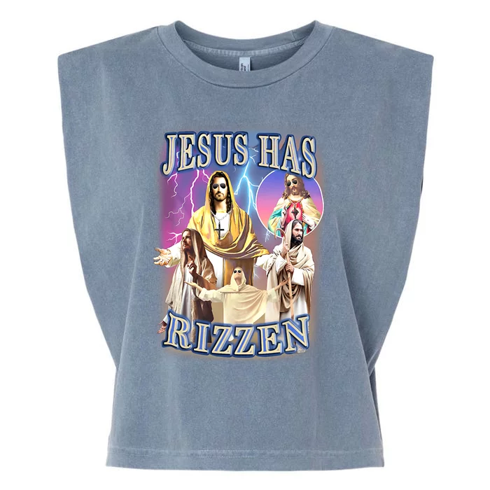 Jesus Has Rizzen Garment-Dyed Women's Muscle Tee