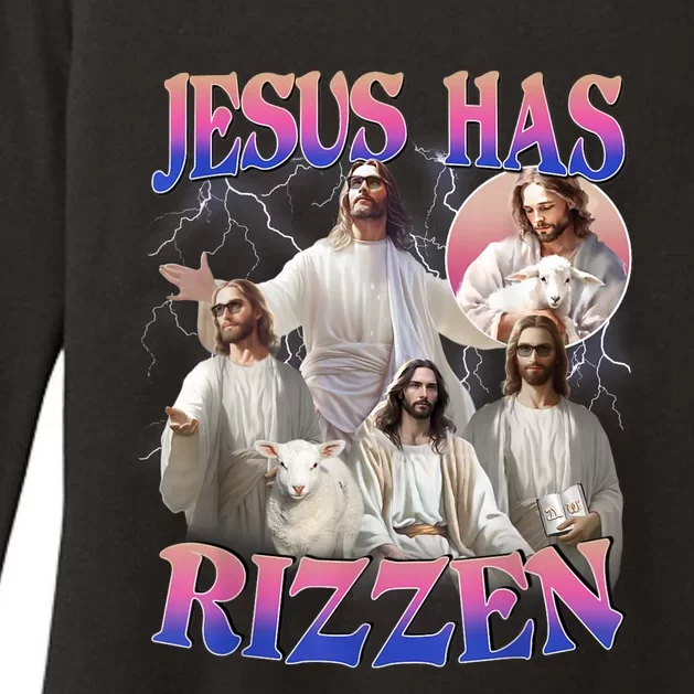 Jesus Has Rizzen He Is Risen Easter Day Christian Womens CVC Long Sleeve Shirt