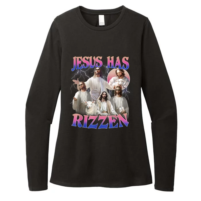 Jesus Has Rizzen He Is Risen Easter Day Christian Womens CVC Long Sleeve Shirt