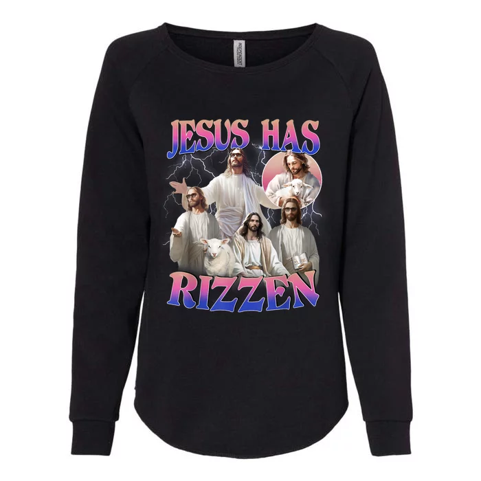 Jesus Has Rizzen He Is Risen Easter Day Christian Womens California Wash Sweatshirt