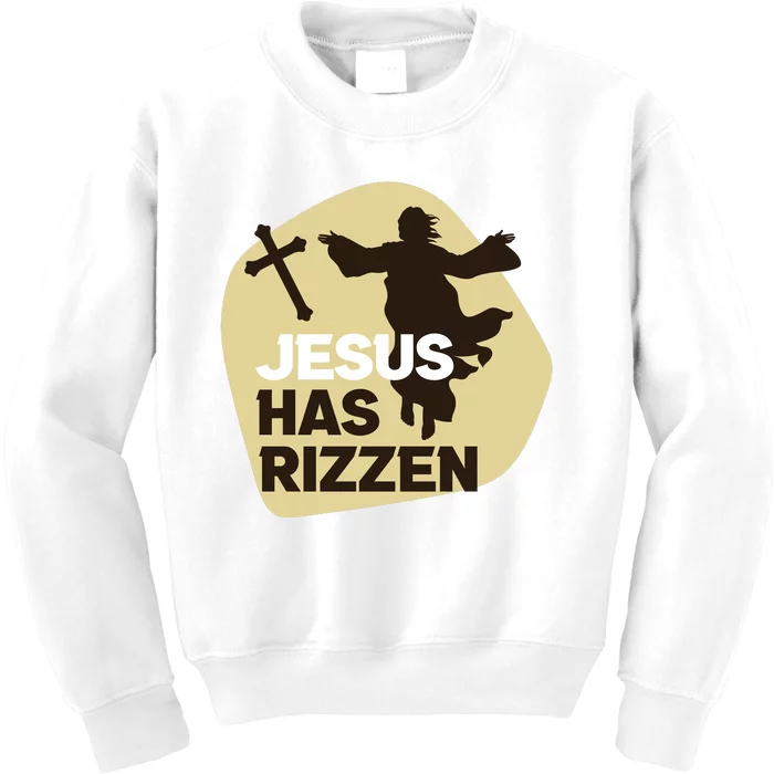 Jesus Has Rizzen Kids Sweatshirt