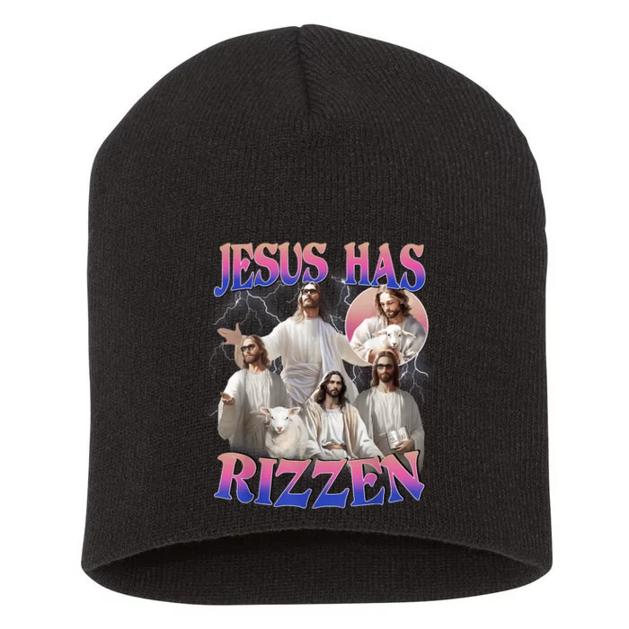 Jesus Has Rizzen He Is Risen Easter Day Christian Short Acrylic Beanie