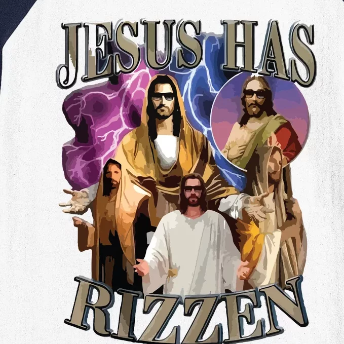 Jesus Has Rizzen He Is Rizzen Jesus Rizz Baseball Sleeve Shirt