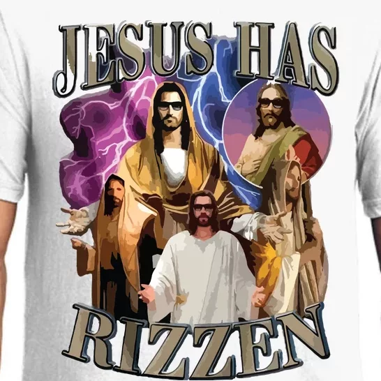 Jesus Has Rizzen He Is Rizzen Jesus Rizz Pajama Set